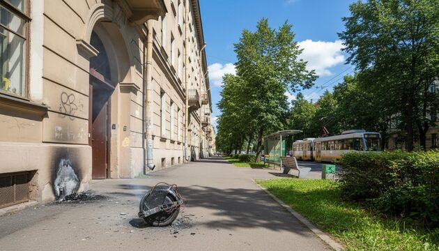 На проспекте Энгельса у подъезда взорвалось моноколесо