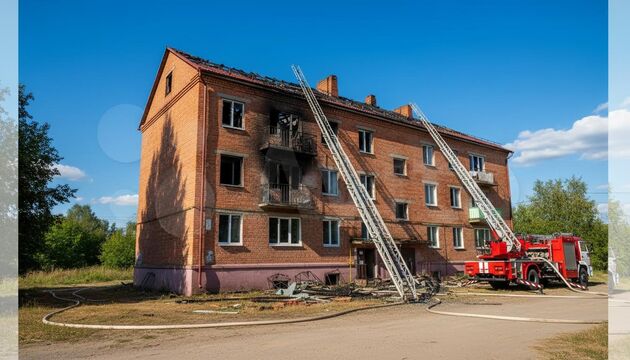 Пожар в четырёхэтажке под Гатчиной: спасли шестерых