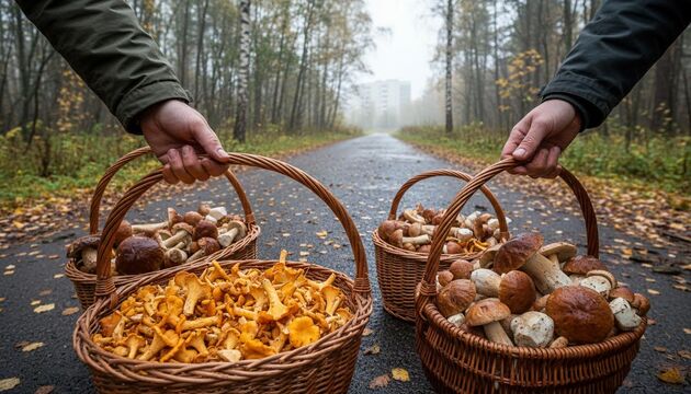 Под Петербургом пошли грибы — грибники несут полные корзины