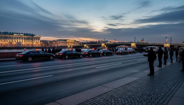 Путин вышел к прохожим у Дворцового моста после награждения моряков