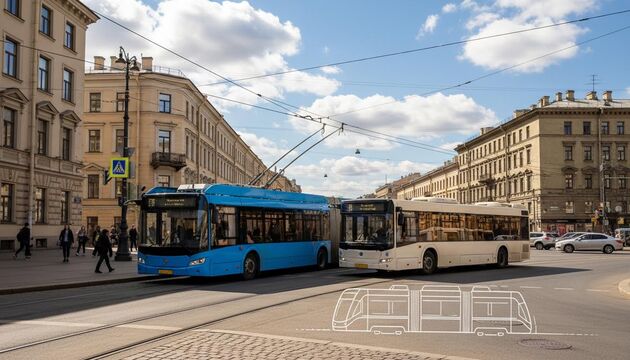 Все автобусы и троллейбусы Петербурга обновили, на 2026-й наметили беспилотный трамвай