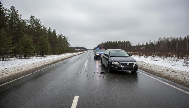 В Тихвинском районе гаишники простреляли колеса пьяному водителю Volkswagen