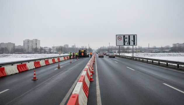 Ремонт на КАД у Ржевки заберёт две полосы из четырёх