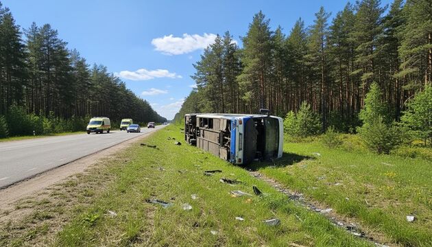 Автобус перевернулся под Сертолово: семеро пострадали, дело на контроле у Бастрыкина