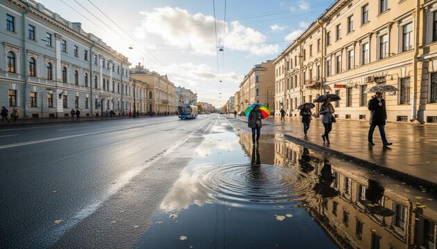 К концу недели в Петербург вернутся дожди, а сентябрь начнётся с ливней